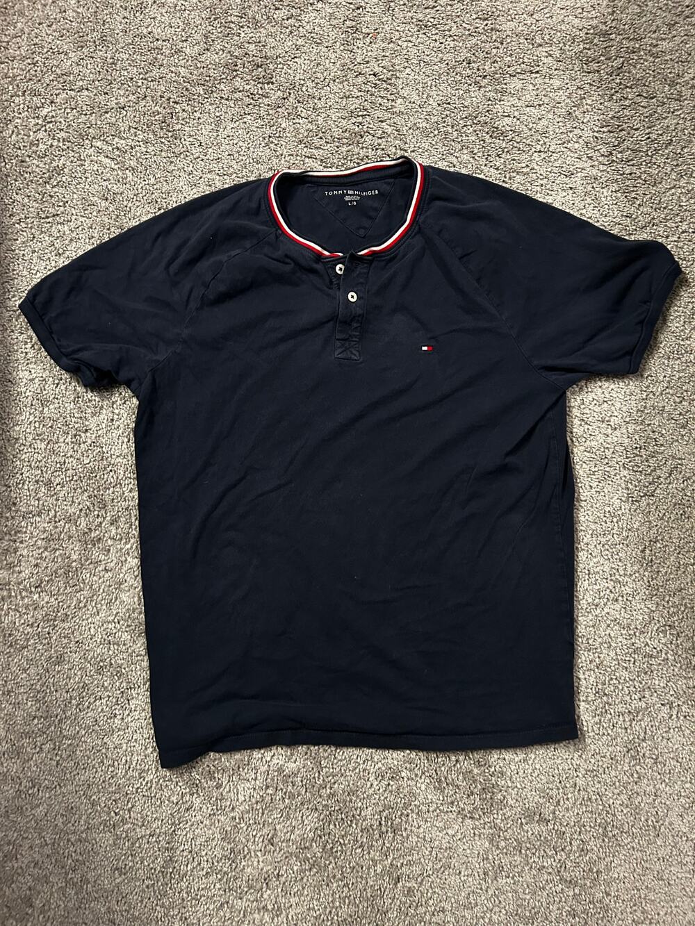 Tommy Hilfiger Mens Henley Short Sleeves Shirt